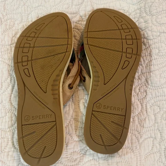 Sperry Women's Tan Sandals-Tan Floral Coral - Picture 3 of 3